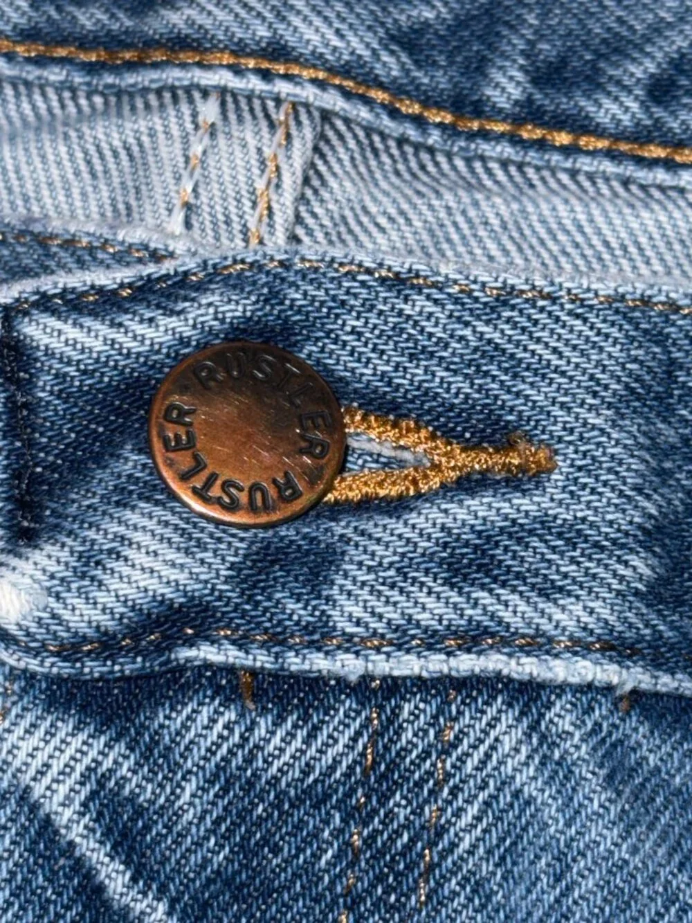 Wrangler Rustler Jeans Mens 32x34 Straight Leg Med Wash Denim Workwear